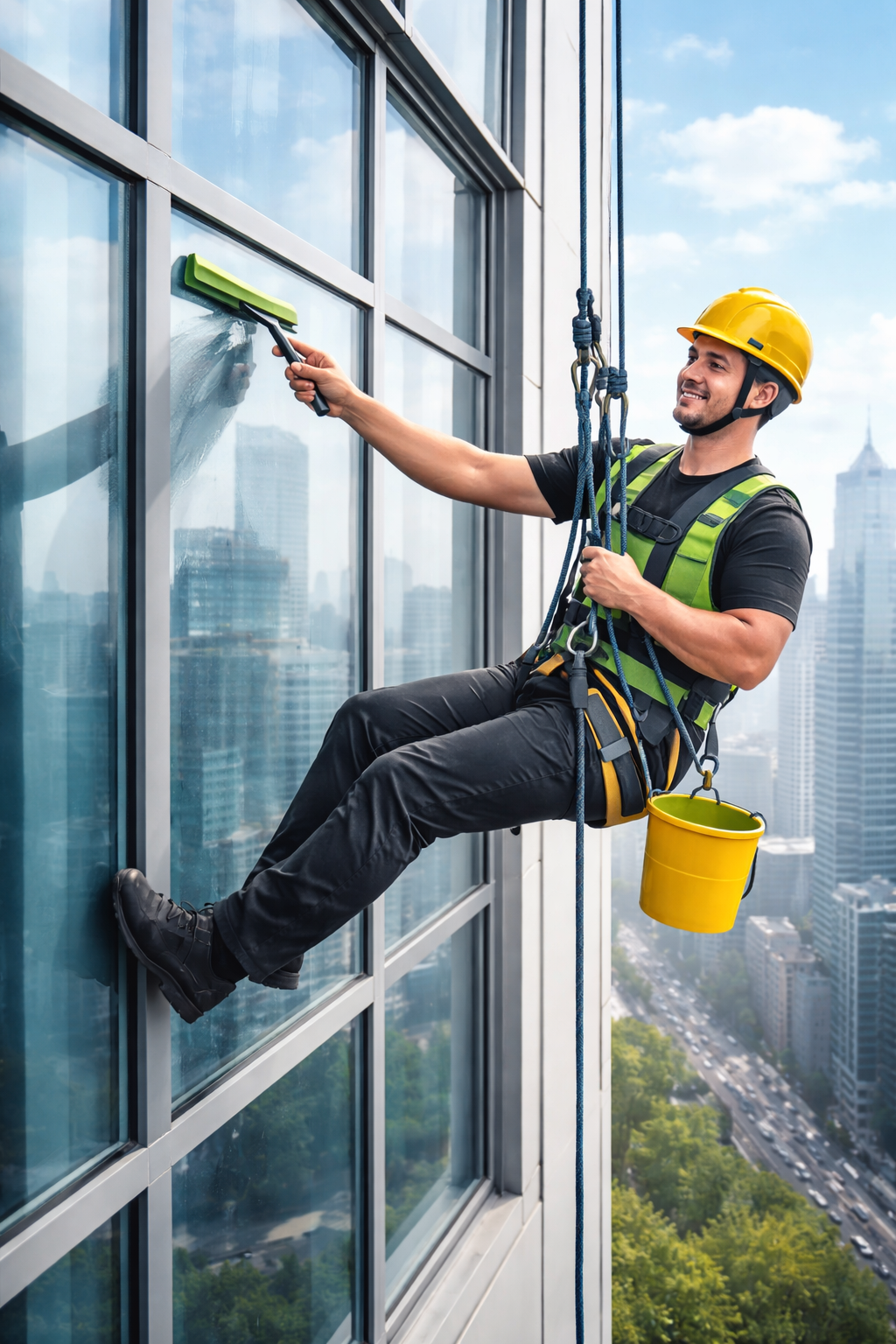 plazalar için dış cephe cam temizliği